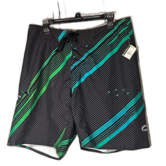 O’Rageous board shorts black green size 34 NWT - Picture 1 of 6